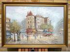Burnett Parisian street scene oil paintings